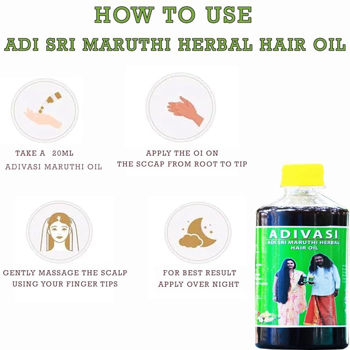 Adivasi Adi Sri Maruthi Pure Adivasi Ayurvedic Herbs  Natural Hair Oil for Strong and Healthy Hair