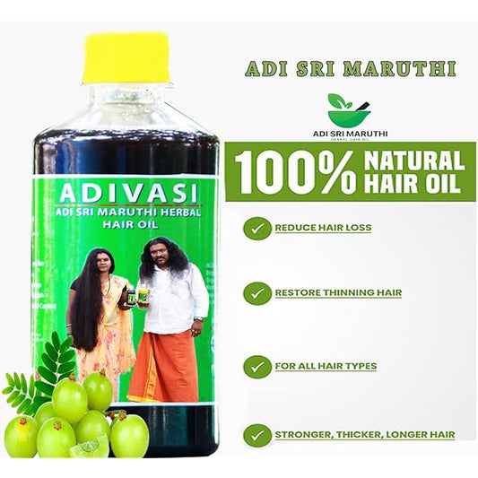 Adivasi Adi Sri Maruthi Pure Adivasi Ayurvedic Herbs  Natural Hair Oil for Strong and Healthy Hair