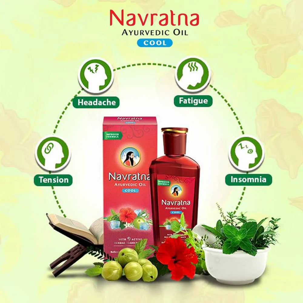 Navratna Ayurvedic Herbal Hair Oil Pack of 1 (Free Worldwide Shipping)